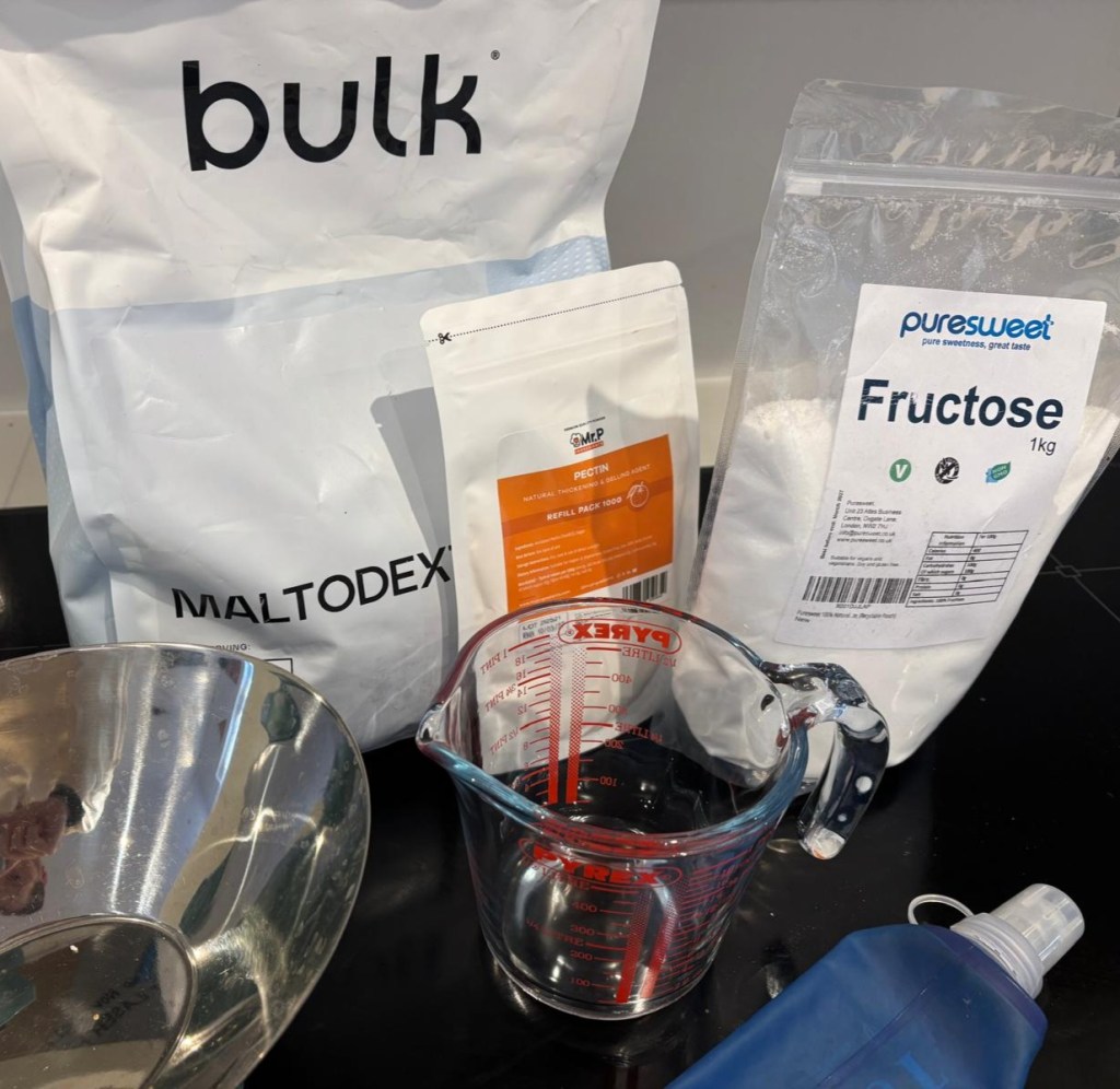 Homemade running gel ingredients